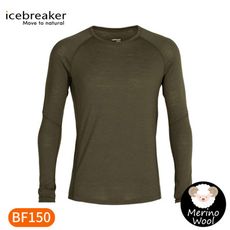 Icebreaker 男 ZONE 網眼透氣圓領長袖上衣BF150《橄欖綠》IB104347/內層衣