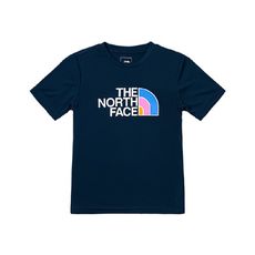 The North Face 童 快乾短袖T AP《海軍藍》81NF/吸濕排汗撞色LOGO印花短袖T