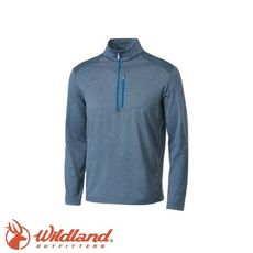 Wildland 荒野 男 彈性針織輕薄保暖上衣《藍灰》OA62606/立領上衣/針織衣/開襟/彈性