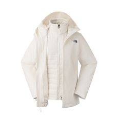 The North Face 女 DV防水兩件式化纖外AP《沙丘白》5B1X/登山/防水透氣/防風/