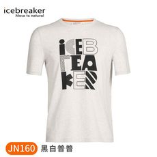 Icebreaker 男 Central圓領短袖上衣(黑白普普)JN160《米白》IB0A56CF/