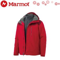 MARMOT 男 Bastione兩件式防水透氣外套《紅》40320/保暖外套/刷毛內裡/連帽夾克/