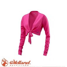 Wildland 荒野 女 抗UV 排汗綁帶袖套衣《桃紅》W180509/防曬風衣/快乾襯/長袖/開