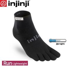 INJINJI 美國 RUN 輕量吸排五趾短襪《黑色》1295/五指襪/專業排汗襪/登山健行襪/休閒