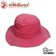 Wildland 荒野 中性 抗UV透氣網遮陽圓盤帽《桃紅》W1051/防曬帽/登山/休閒帽/漁夫帽