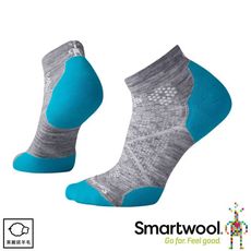 SmartWool 美國 女 機能跑步局部輕量減震低筒襪《淺灰/碧藍》 SW0SW211/運動襪/戶