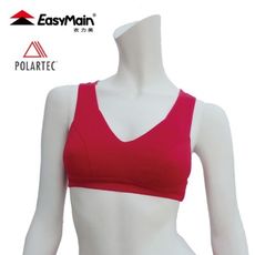 EasyMain 衣力美 頂級彈性快乾運動胸衣 寬肩帶 暗紅內衣/彈性內衣/運動內衣/快乾內衣/透氣