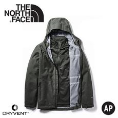 The North Face 男 兩件式DryVent防水刷毛保暖外套《黑》3VSI/防水外套/兩件