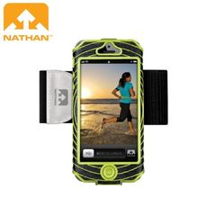 美國 NATHAN IPHONE 手臂環 綠黑iPhone/矽膠/手臂套/手機袋/手持式手機帶/慢跑
