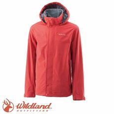 Wildland 荒野 男 單件式防水透氣外套 橘紅防曬外套/薄外套/防水外套/吸濕快乾/運動外套/