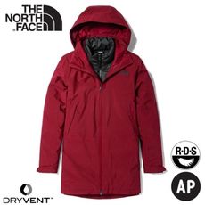 The North Face 女 二件式防風透氣羽絨外套《紫紅/黑》4NAI/保暖連帽外套/防潑水/