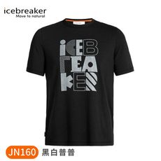 Icebreaker 男 Central圓領短袖上衣(黑白普普)JN160《黑》IB0A56CF/短