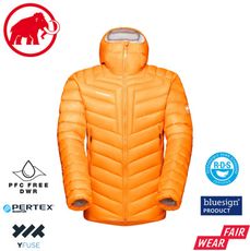 MAMMUT 瑞士 男 BroadPeakINHoodedJacket 防潑水連帽羽絨外套《深輻射黃