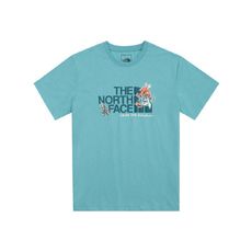 The North Face 女 快乾短袖T AP《青色》7WFH/吸濕排汗花卉LOGO短袖T恤/運