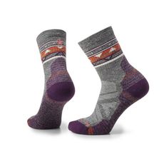 SmartWool 美國 女 機能戶外全輕量減震民族風印花中筒襪《淡灰》SW001580/登山/運動