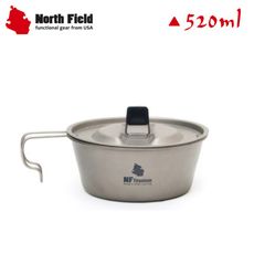 North Field 美國 520ml 固定把手純鈦碗(含蓋)DNDTK734T/登山/露營