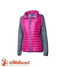 Wildland 荒野 女 彈性針織拼接羽絨外套《桃紅》OA62991/羽絨外套/立領羽絨衣/夾克