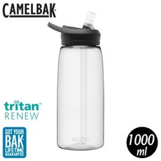 CamelBak 美國 1000ml eddy+多水吸管水瓶RENEW《晶透白》CB24641010