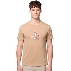 Wildland 荒野 男 日文荒野排汗印花短袖T《小麥色》0B31602/排汗衣/戶外運動機能上衣