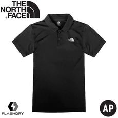 The North Face 男 LOGO快乾排汗POLO短袖T恤AP《黑》7QOW/排汗衣/短T/