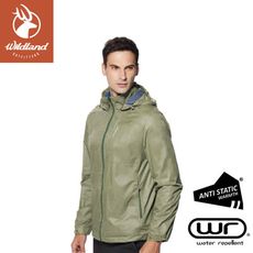 Wildland 荒野 男 輕量天鵝絨防風保暖外套《灰濛綠》0A92908/保暖外套/防風外套