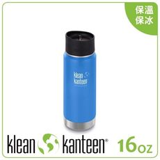 KLEAN KANTEEN 美國 16盎司KK環形寬口保溫鋼瓶(54mm)《海空藍》保溫杯/保溫瓶/