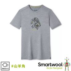 SmartWool 美國 男 Merino Sport 150 塗鴉短袖T恤《山羊角/淺灰色》SW0