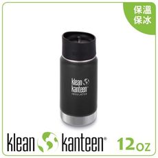 KLEAN KANTEEN 美國 12盎K寬口保溫鋼瓶(54mm)《消光黑》保溫杯/保溫瓶/咖啡瓶蓋