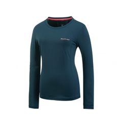 Mountneer 山林 女透氣抗UV長袖上衣《海藍》51P38/登山/運動衣/排汗衣/圓領T恤/防