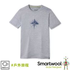 SmartWool 美國 男 Merino Sport 150 塗鴉短袖T恤《戶外旅程/淺灰色》SW