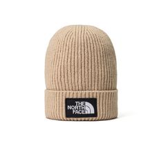 The North Face LOGO BOX CUFFED BEANIE 保暖針織帽《卡其》3FJ