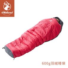 Wildland 荒野 輕量保暖600g羽絨睡袋《桃紅》W5001/睡袋/保暖睡袋/羽絨睡袋