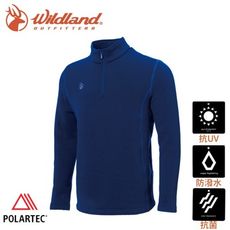 Wildland 荒野 男 Polartec PSP彈性功能衣《中藍》P2606/半領襟/運動衣/休