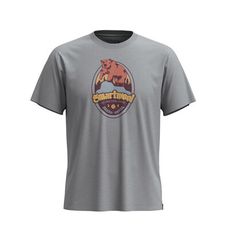 SmartWool 美國 塗鴉短Tee/棕熊Logo《淺灰色》SW002456/短T/登山/露營/健