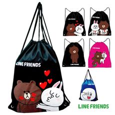 LINE FRIENDS 束口後背袋(共八款)