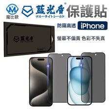 藍光盾 抗藍光 【防窺】螢幕保護貼 iPhone 15 14 13 12 11 Plus Max