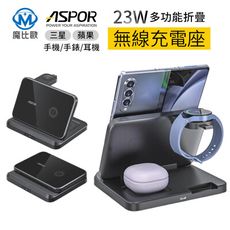 ASPOR 23W 多功能寬版折疊無線充電器 W21 充電座 充電盤 適用 手機 手錶 耳機