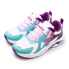 diadora 迪亞多那 19cm-23cm 輕量寬楦緩震慢跑鞋 白綠紫 11071 中童