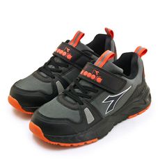 diadora 迪亞多那 22cm-24.5cm 超寬楦戶外越野跑鞋 13085 黑灰橘  大童