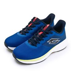 【LOTTO】專業輕量緩震慢跑鞋 翼跑鞋系列 藍螢綠 8676 男