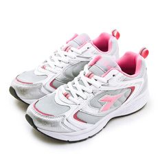 diadora 迪亞多那 專業輕量復古慢跑鞋 E楦反光系列 灰粉白 33673 女