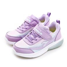 diadora 迪亞多那 19cm-23cm 輕量寬楦緩震電燈慢跑鞋  粉紫藍 11091 中童