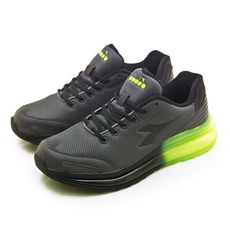 DIADORA 迪亞多那 專業透氣避震慢跑鞋 Q-TECH II系列 灰黑綠 73280 男