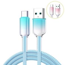 樂樂120W冰晶頭1米快充線彩色编織 USB to TYPE-C
