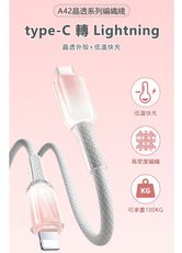 樂樂冰晶頭PD30W冰晶頭1米蘋果快充線彩色编織 C to L