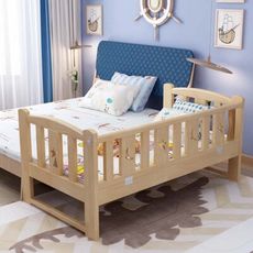 【HABABY】松木實木拼接床  三面無梯款 180x100x40 (延伸床、床邊床、嬰兒床)