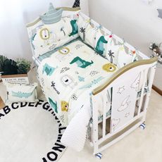 【HABABY】嬰兒床專用-6件套組(適用 長x寬120cmx65cm嬰兒床型 嬰兒床床包)
