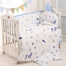 【HABABY】嬰兒床專用-6件套組(適用 長x寬120cmx70cm嬰兒床型 嬰兒床床包)