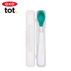 OXO tot 隨行矽膠湯匙-靚藍綠(組合購)