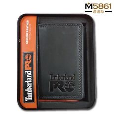 【Timberland】男皮夾 短夾 三折 PRO款 牛皮夾 品牌盒裝／黑